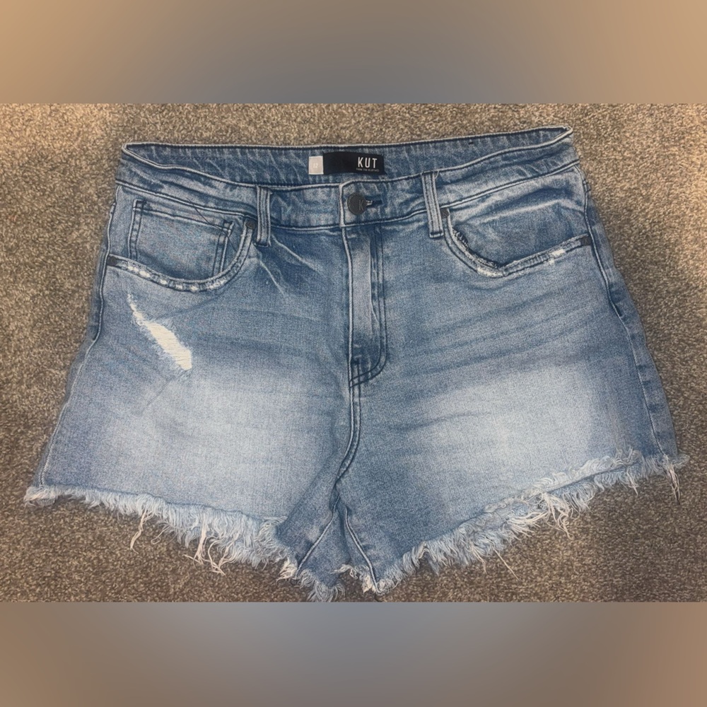 Kut from the Kloth Distressed Blue Jean Shorts